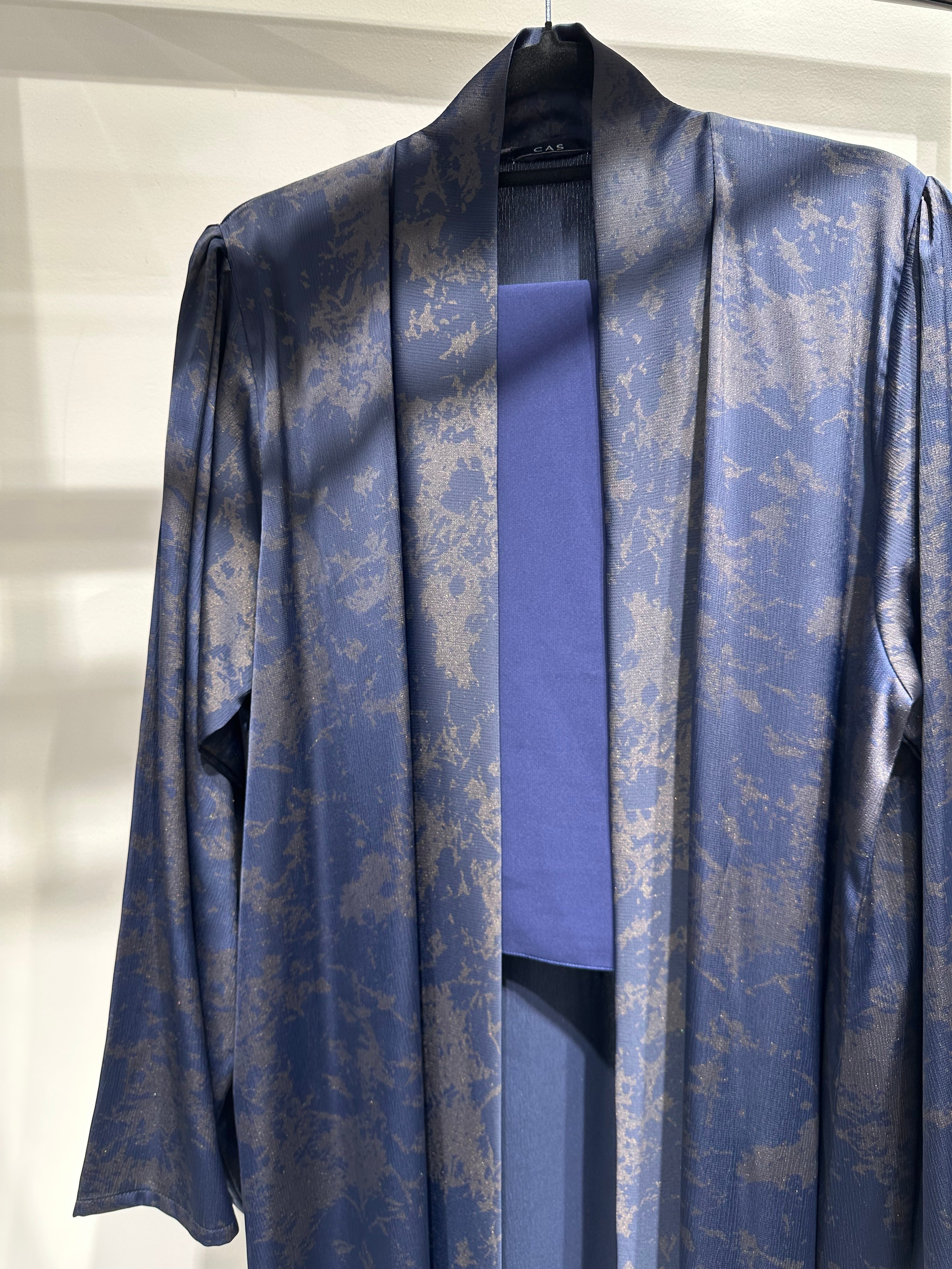 C 1414-02 Midnight Blue Printed Abaya