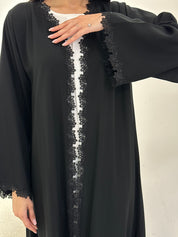 C 0970 Black Lace Abaya