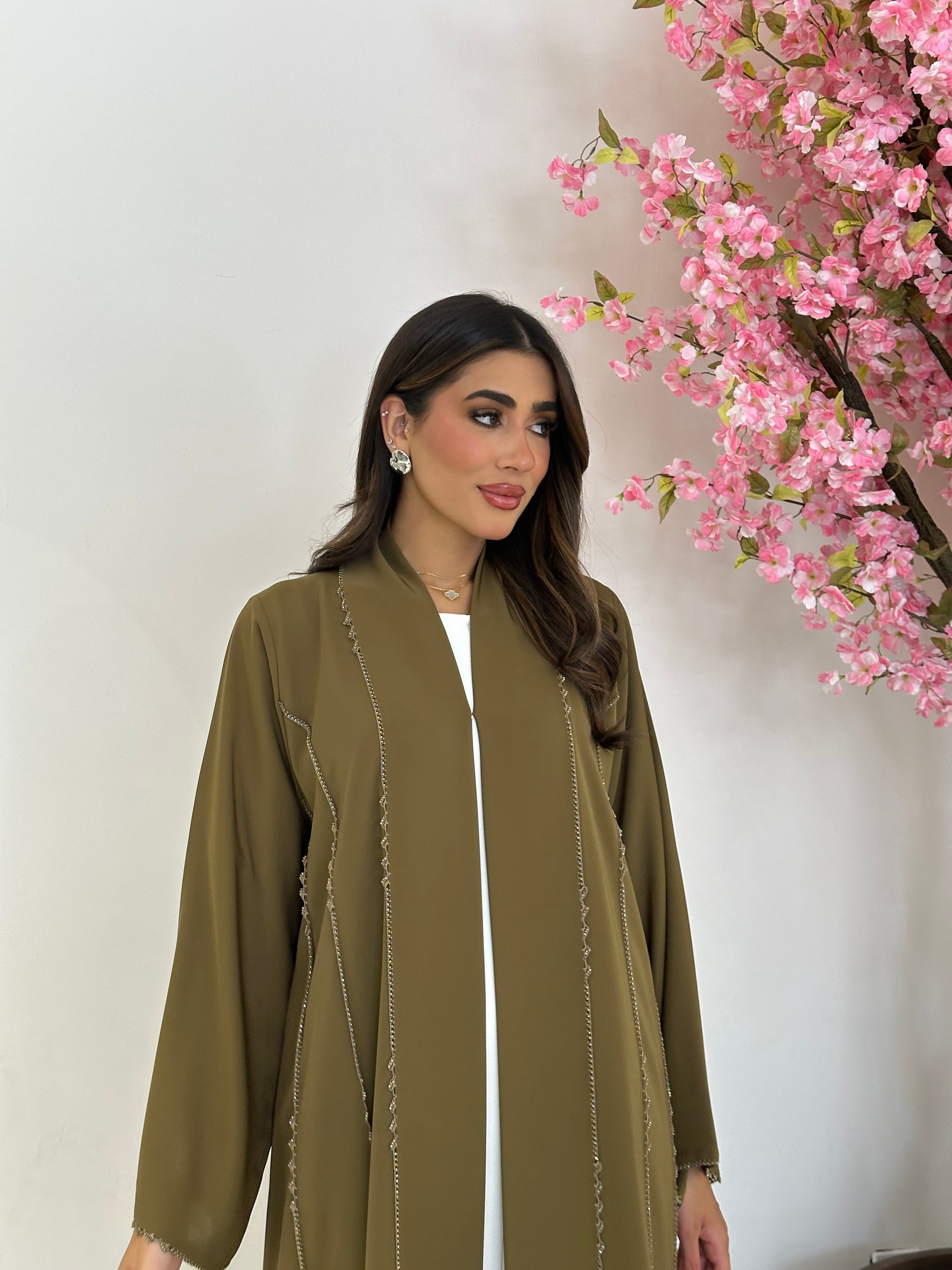 C 1237 Golden Beaded Abaya