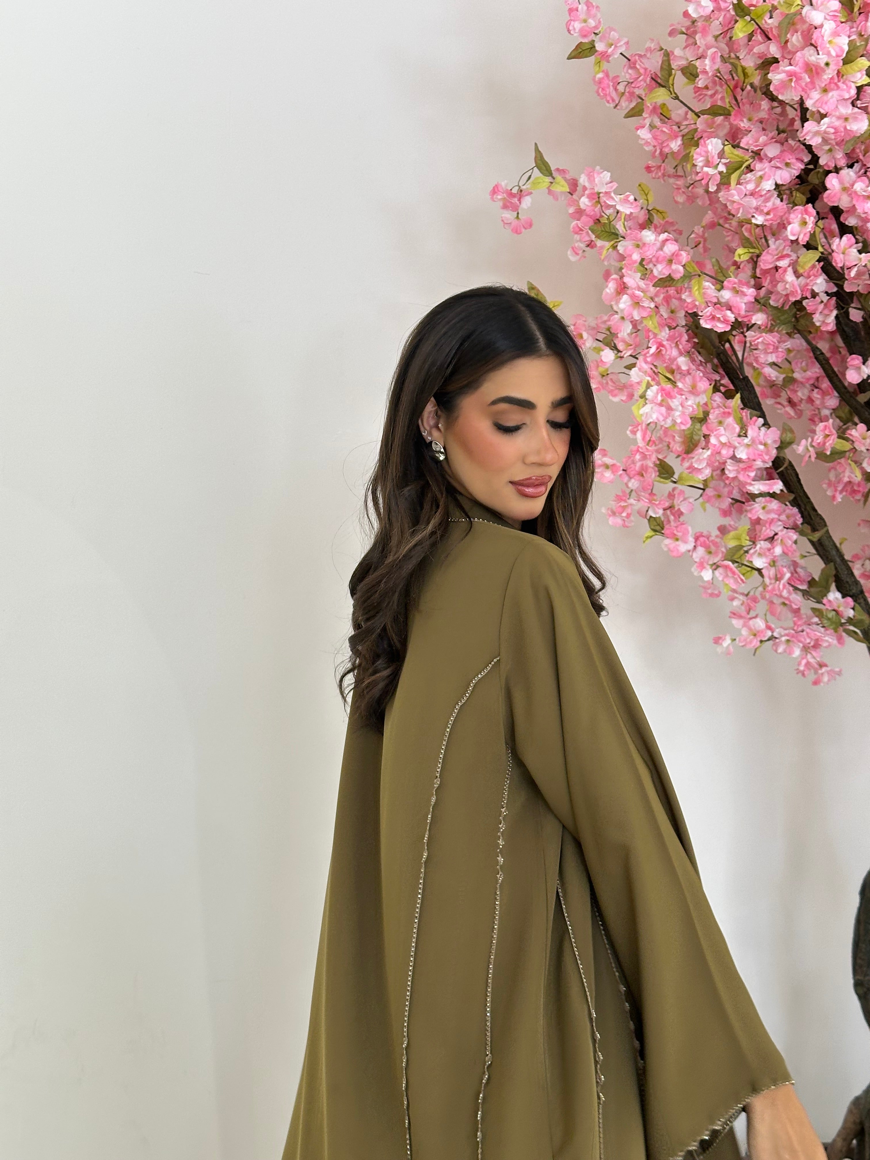 C 1237 Golden Beaded Abaya