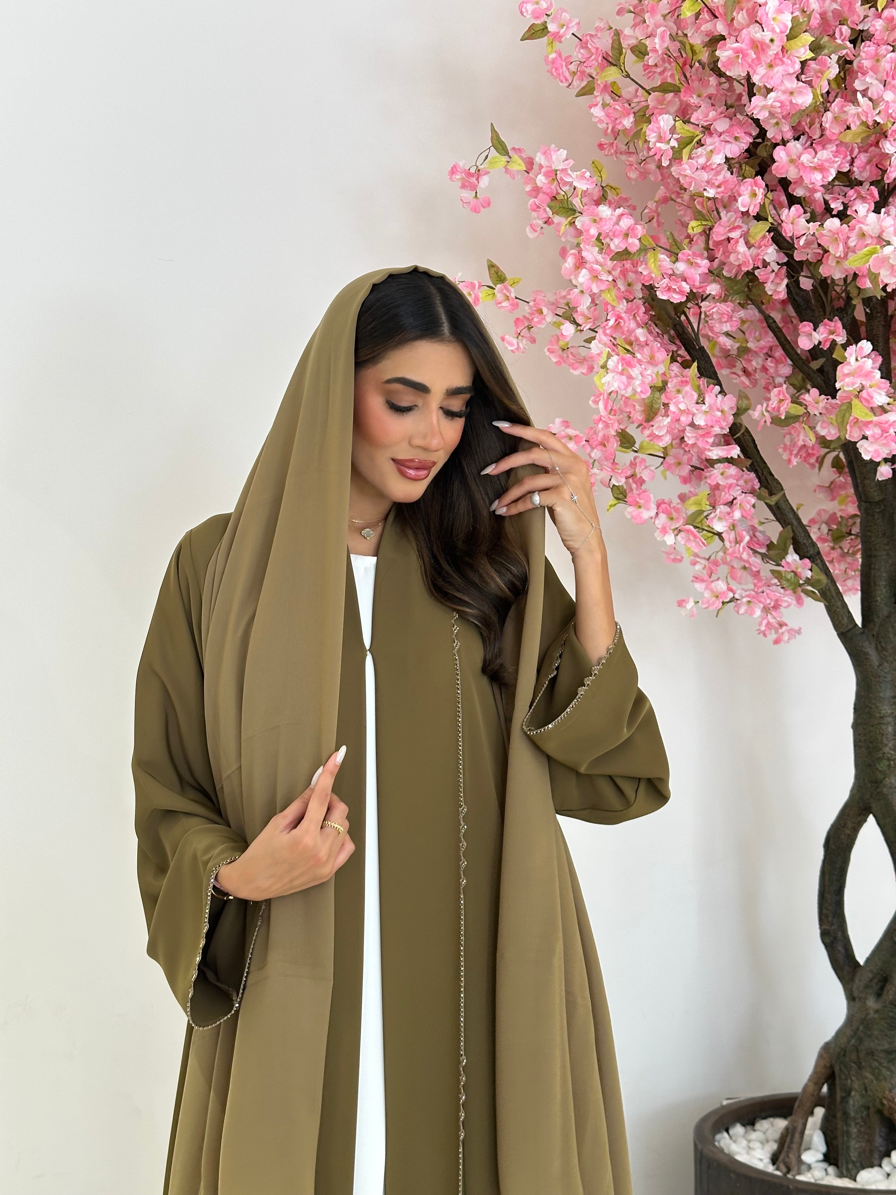 C 1237 Golden Beaded Abaya