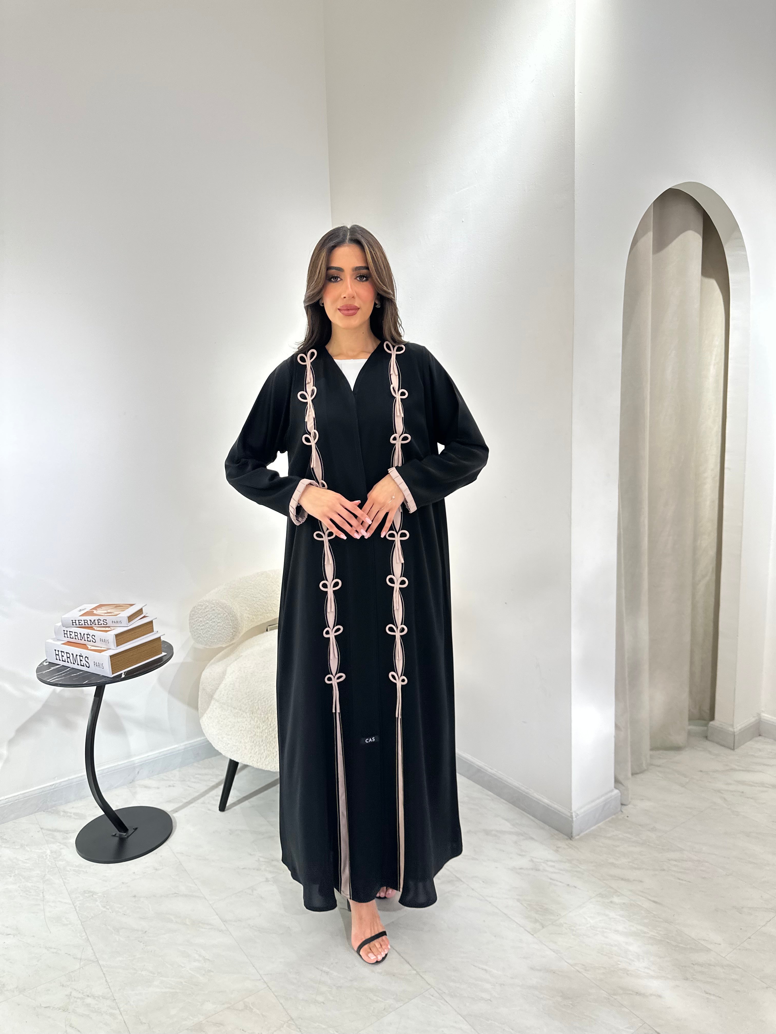 C RTW 0973 Black Bow Abaya