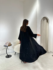 C 0975 Black Beaded Abaya