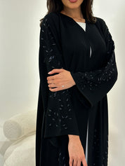 C 0975 Black Beaded Abaya