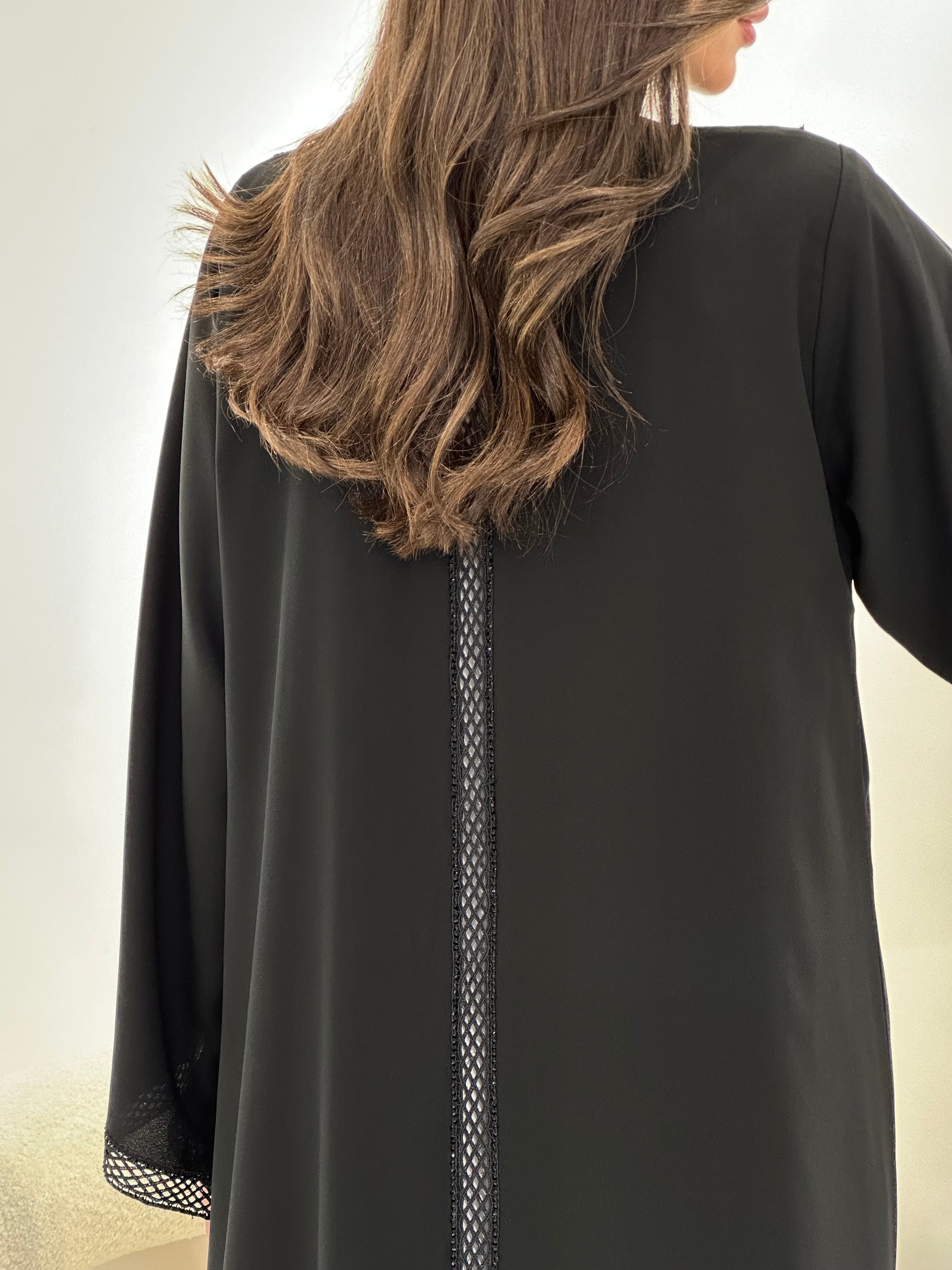 C 0977 Black Lace Abaya