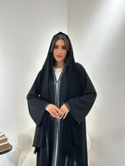 C 0977 Black Lace Abaya