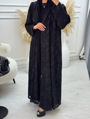 C 1060 Black Printed Abaya