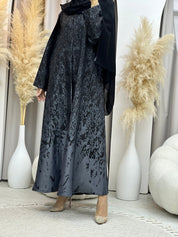 C 0001 - 05 Dark Grey Eid Kloosh Abaya