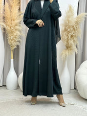 C 0006 - 02 Green Coat Silk Eid Abaya