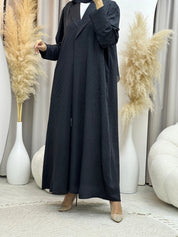 C 0006 - 03 Grey Coat Silk Eid Abaya