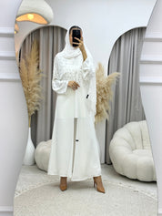 C 0016 Silver White Bisht Eid Abaya