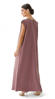 C 005 - 10 Premium Dark Rose Under Abaya Dress