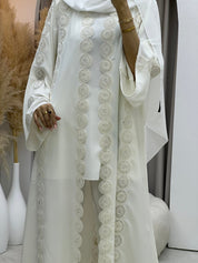 C 0078 White Lace Abaya