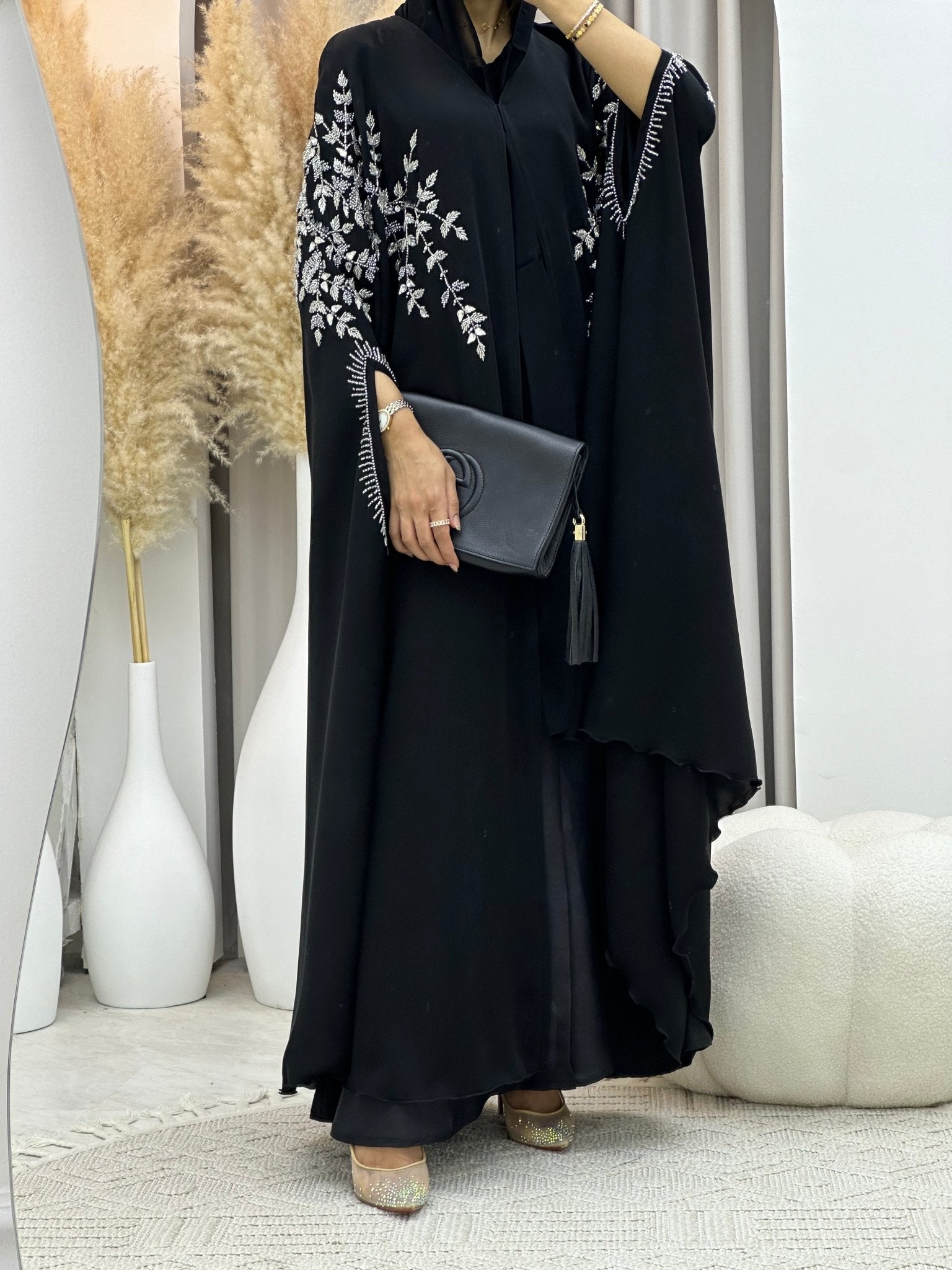 Luxury Dubai Abaya C 0097 Black Wedding Abaya CAS Abaya Luxury Dubai Abaya C 0097 Black Wedding Abaya CAS Abaya