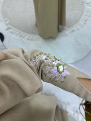 C 0142 Beige Embroidery Abaya