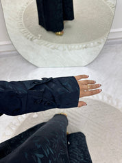 C 0160 - 04 Turquoise Leaf Coat Abaya