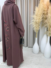 C 0193 Embroidery Purple Abaya