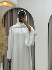 C 0203 - 02 White Lace Abaya