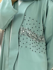 C 0257 Beaded Mint Abaya