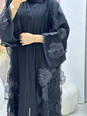 C 0266 Black Dantel Abaya