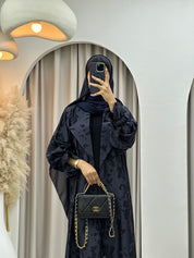 C 0292 - 03 Navy Blue Army Coat Abaya