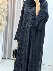 C 0301 Black Lace Abaya