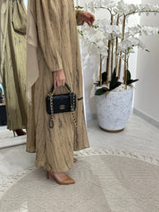 C 0369 - 01 Beige Printed Abaya