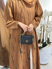 C 0369 - 03 Mustard Printed Abaya