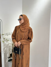 C 0369 - 03 Mustard Printed Abaya