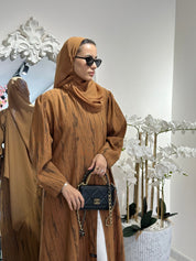 C 0369 - 03 Mustard Printed Abaya