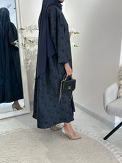 C 0370 - 03 Printed Dark Grey Abaya