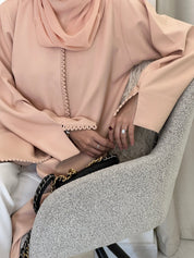 C 0372 Peach Abaya