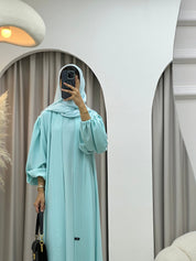C 0373 - 01 Aqua Pastel Abaya Set