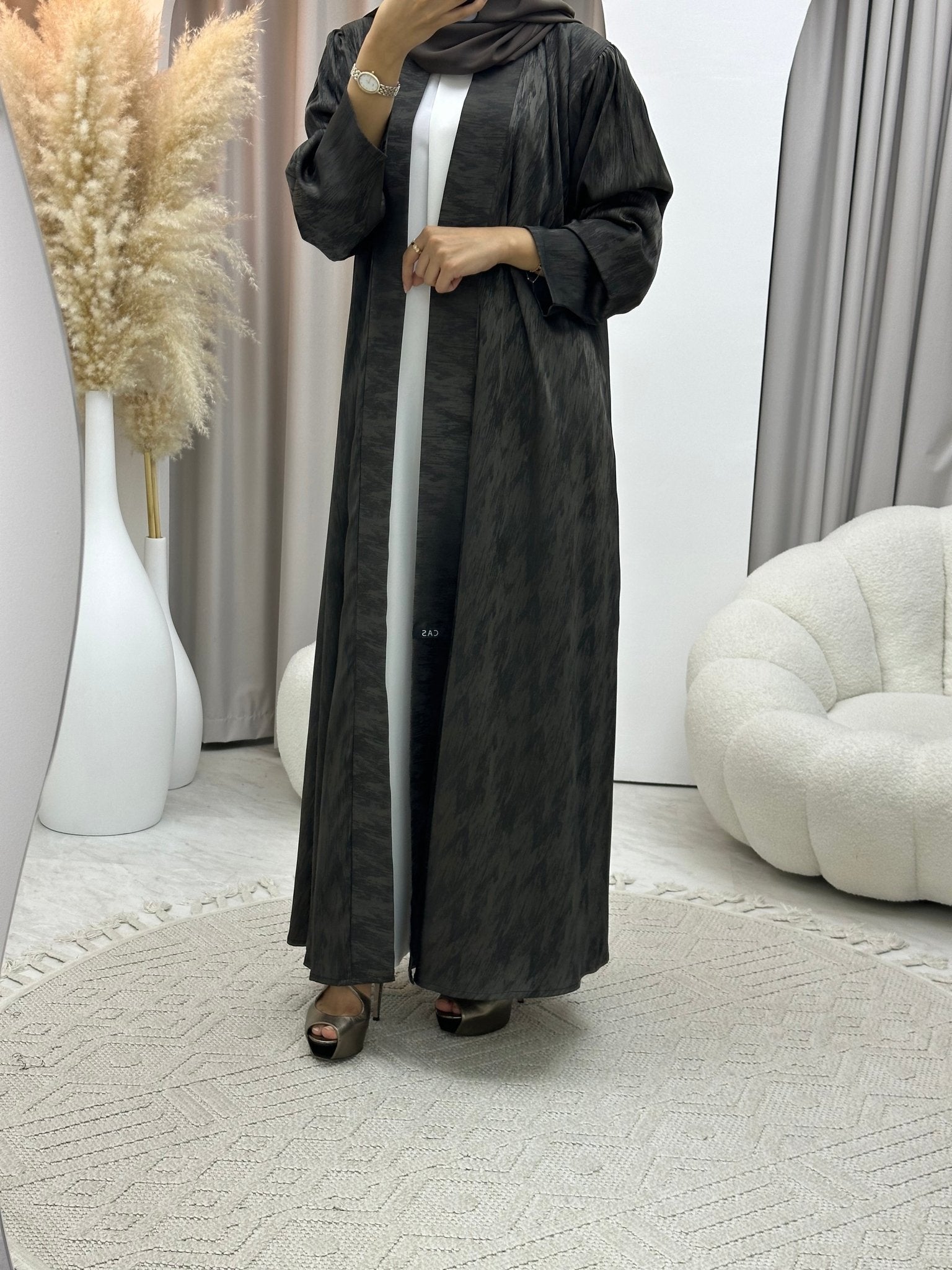 C 0409 - 05 Olive Printed Abaya