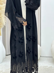 C 0416 Black Lace Abaya