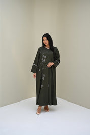C 0507 Green Handwork Abaya