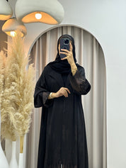 C 0590 - 03 Gold Black Coat Abaya