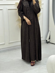 C 0635 - 02 Brown Printed Abaya