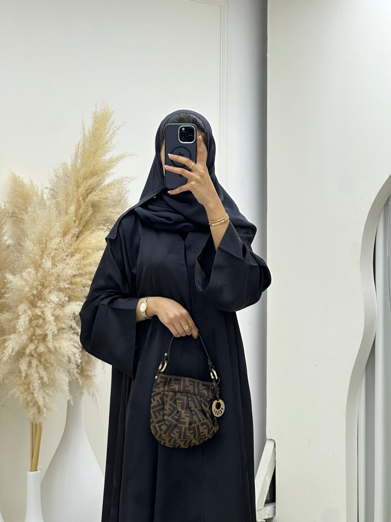 C 0653 - 02 Grey Printed Abaya