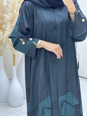 C 0656 Green Black Abaya