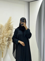C 0657 Teal Black Coat Abaya