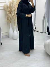 C 0657 Teal Black Coat Abaya