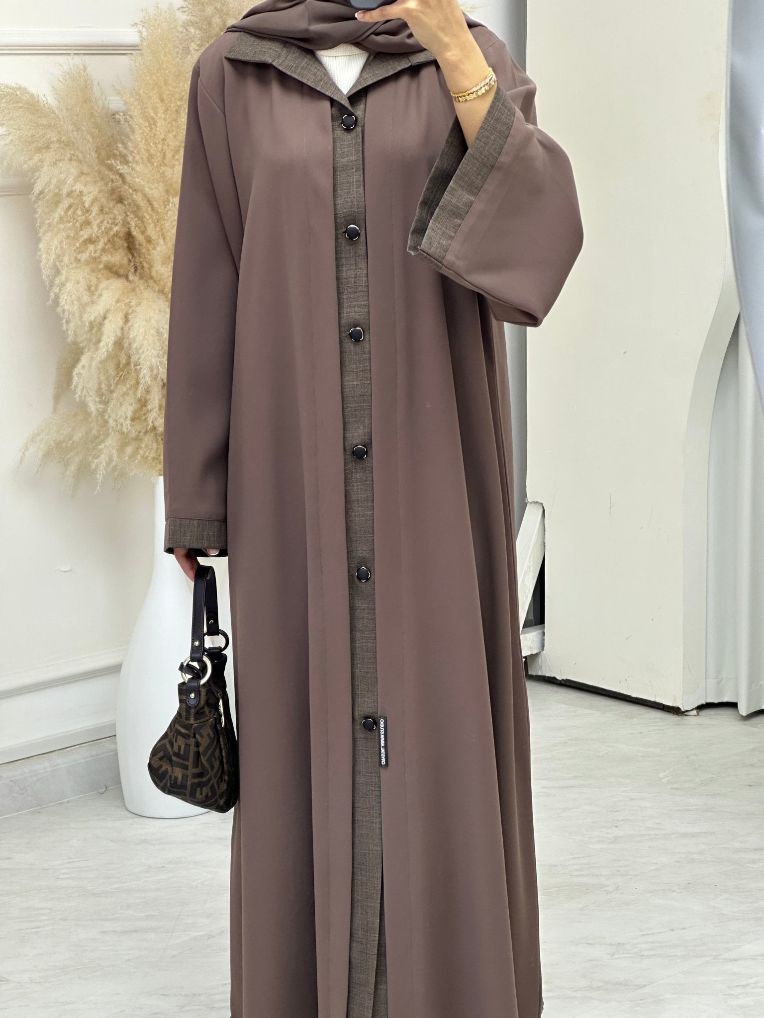 C 0674 Brown Coat Abaya