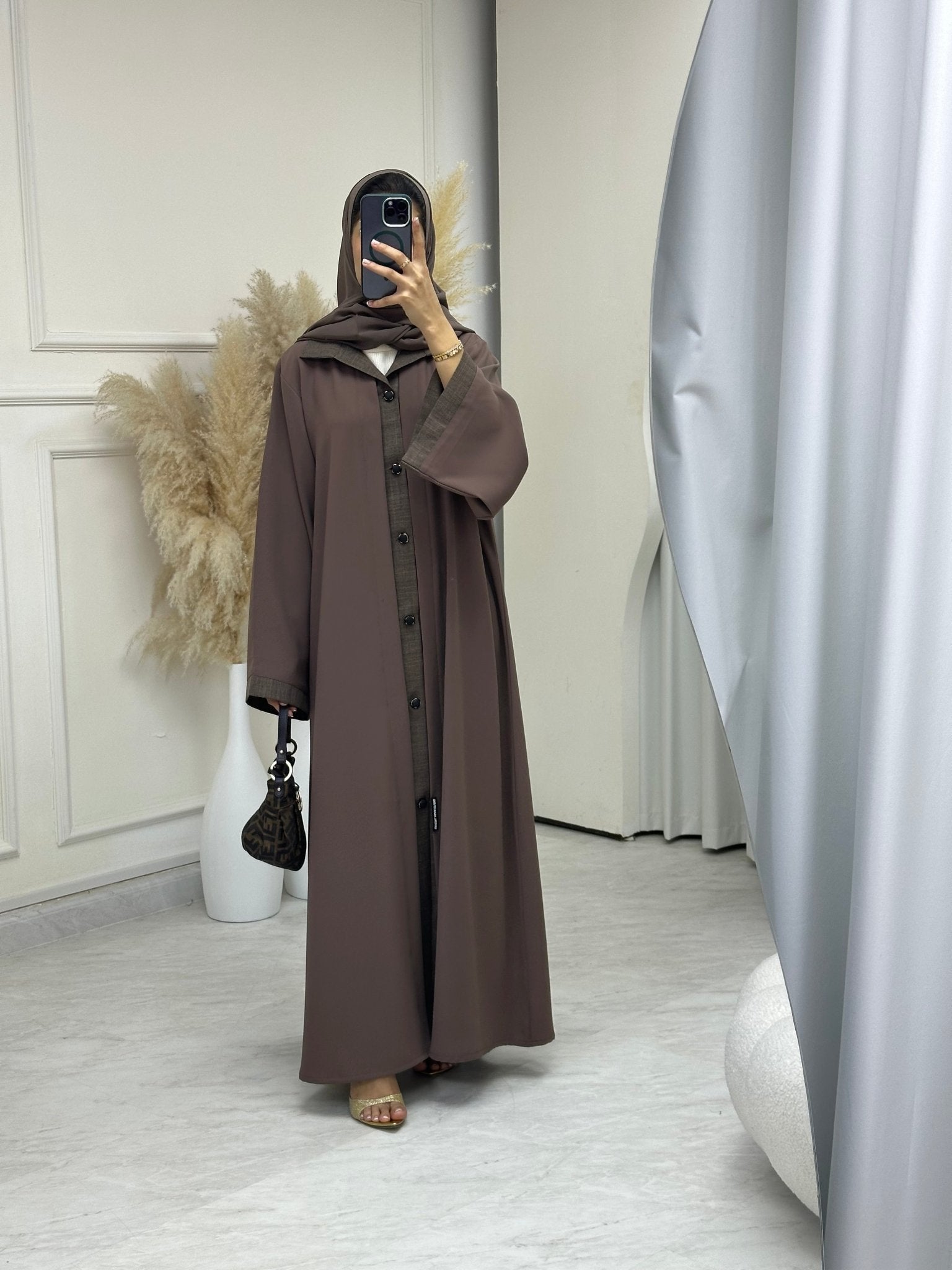 C 0674 Brown Coat Abaya