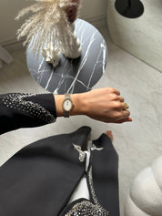 C 0734 Beaded Black Abaya