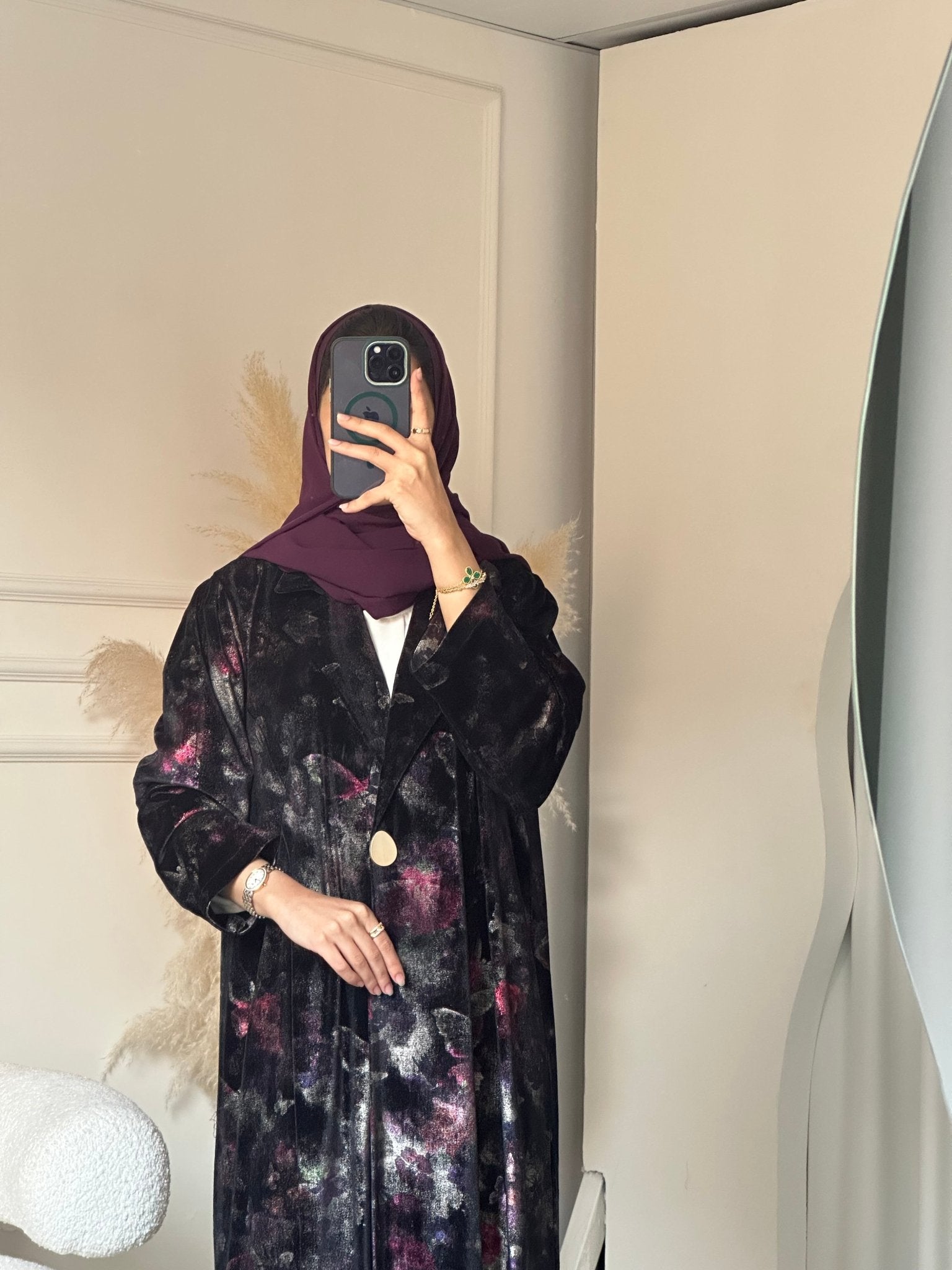 C 0748 Purple Coat Abaya