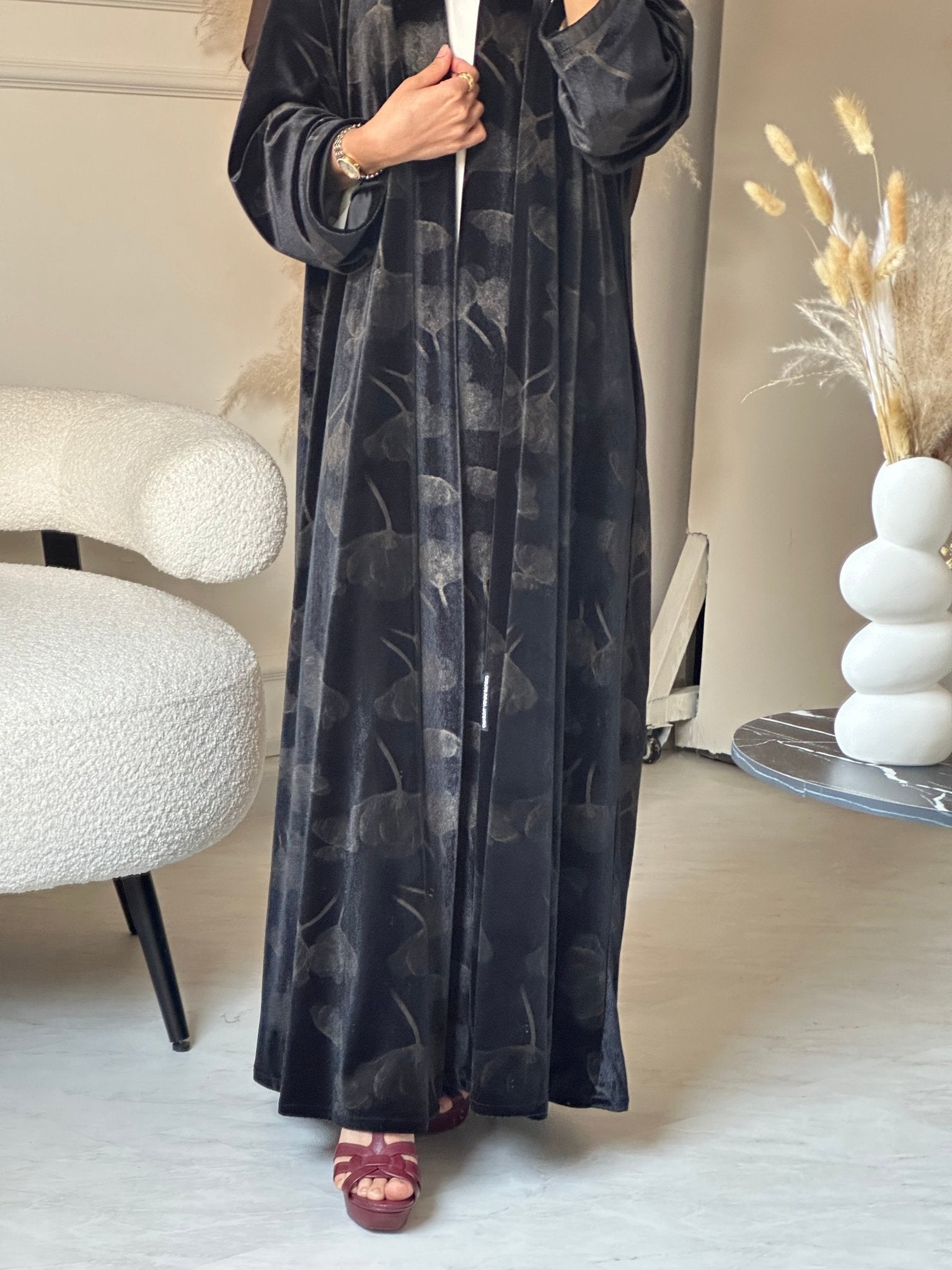 C 0750 - 01 Brown Floral Abaya