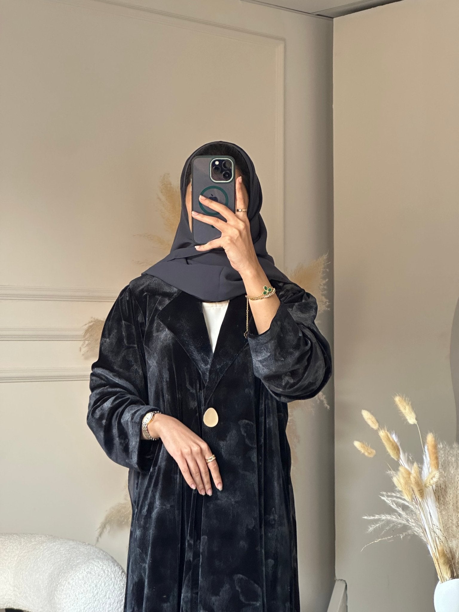 C 0751 - 04 Grey Butterfly Abaya