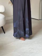 C 0785 Navy Blue Printed Abaya