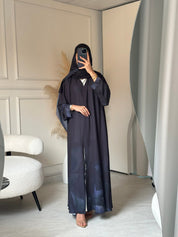 C 0785 Navy Blue Printed Abaya
